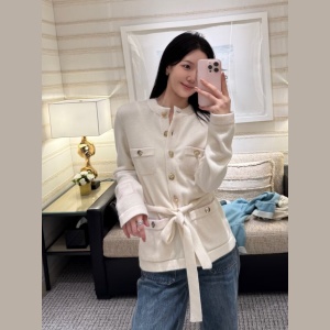 9a++ quality chanel belted cashmere cardigan